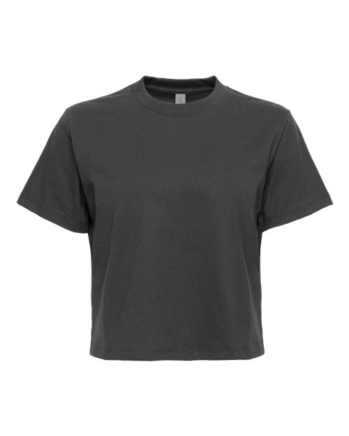 Next Level Women’s Heavyweight Boxy Tee — Graphite Black
