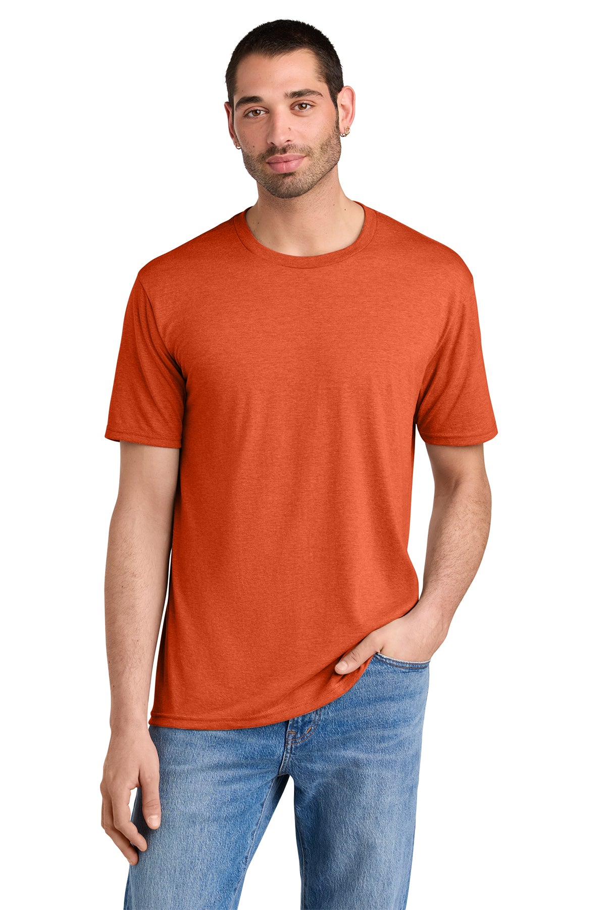 District Men’s Perfect Tee — Deep Orange Heather