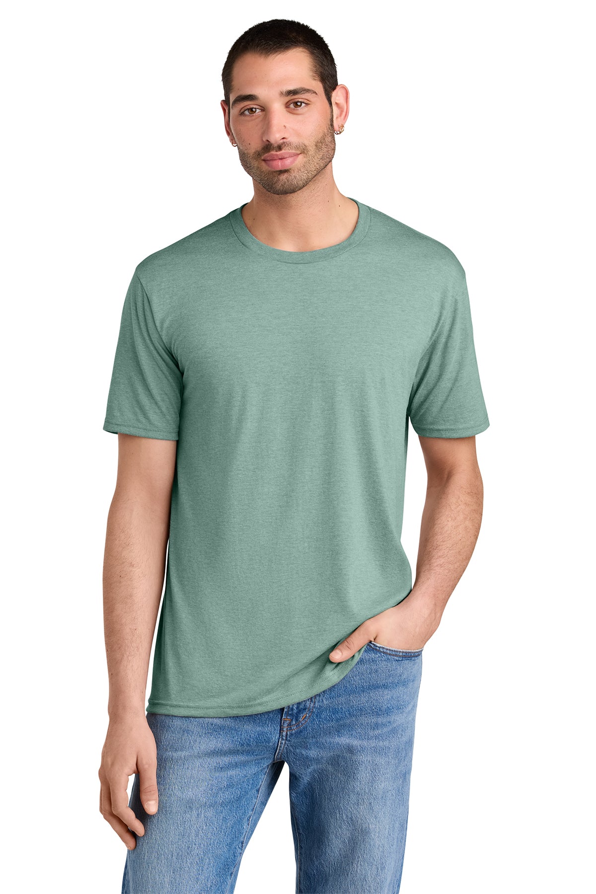 District Men’s Perfect Tee — Heathered Dusty Sage
