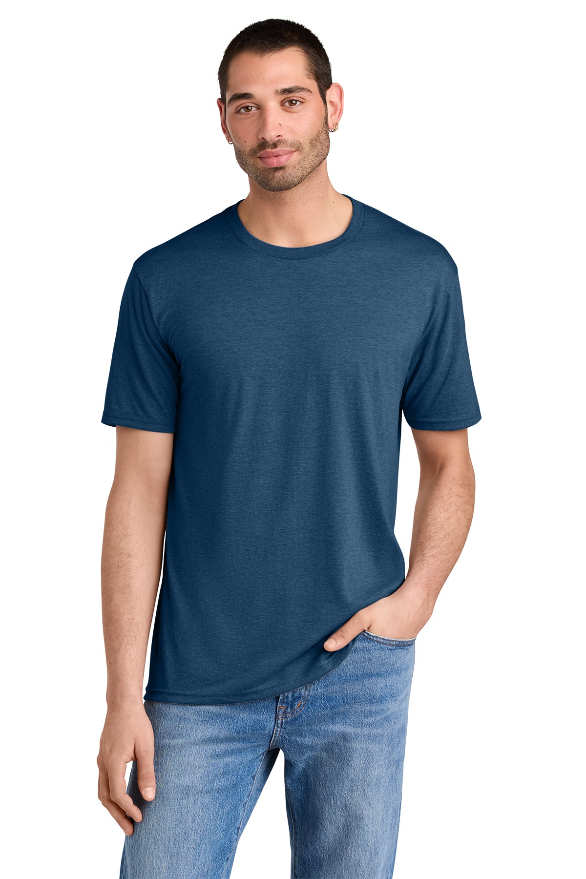 District Men’s Perfect Tee — Heathered Neptune Blue