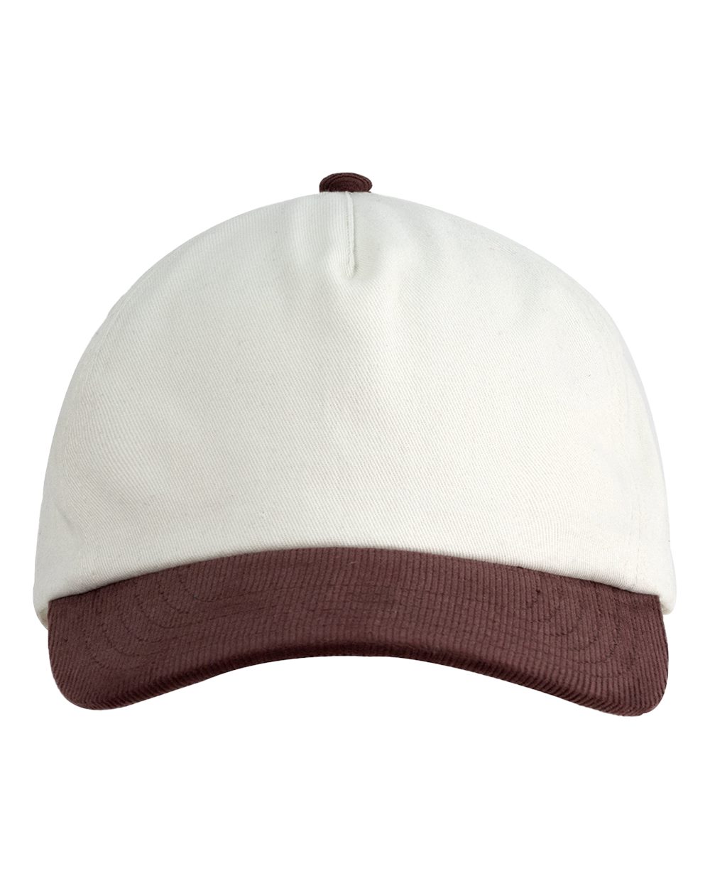 Two Tone Corduroy Cap - Cream/ Brown