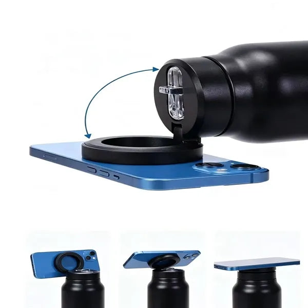 24 oz Water Bottle with Magnetic Phone Holder