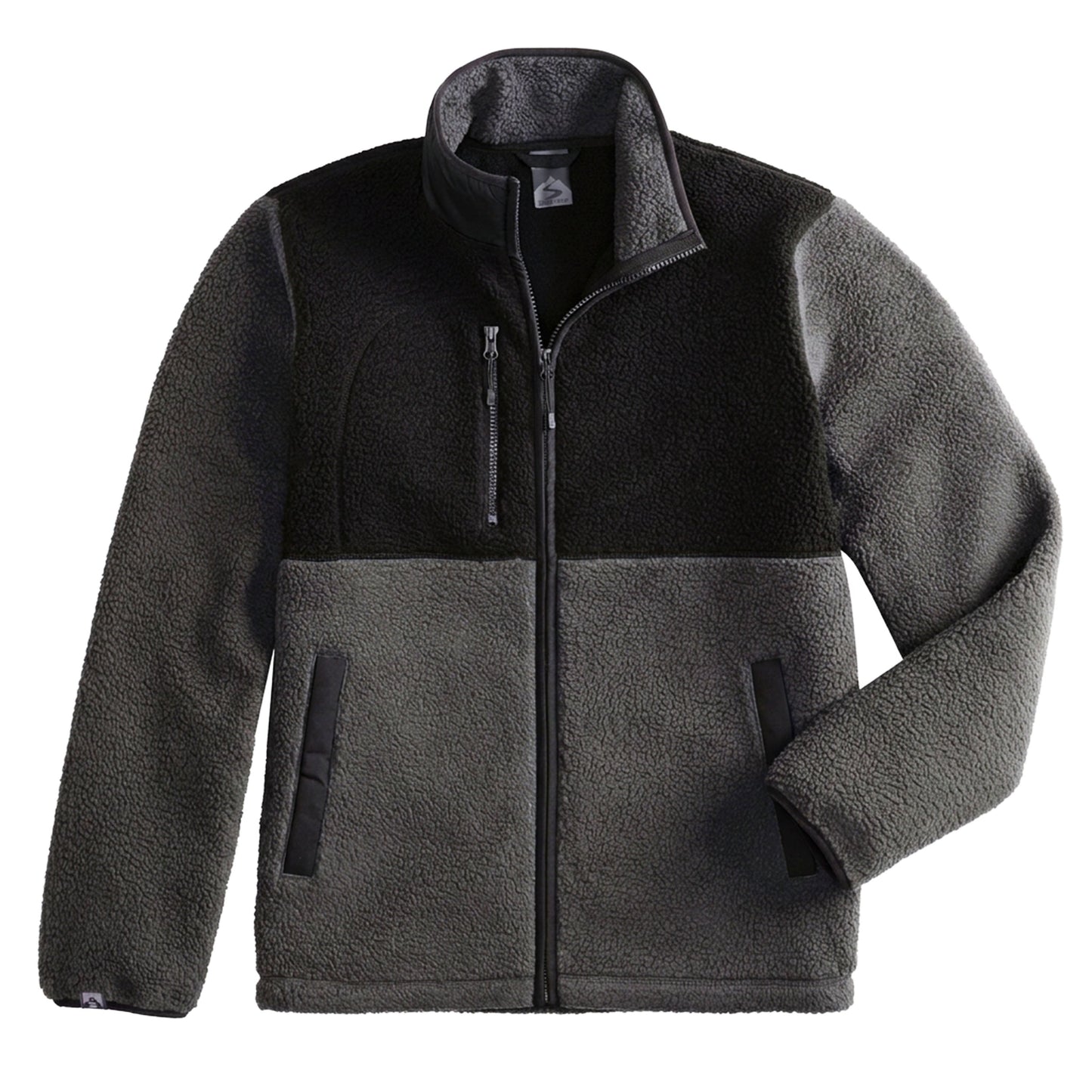 Storm Creek Colorblock Sherpa Fleece Jacket - Jet Gray/Black
