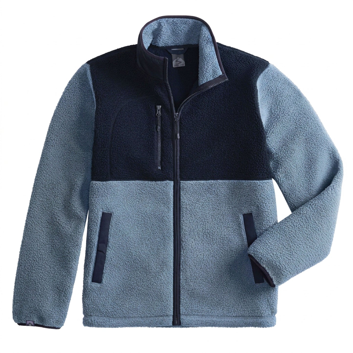 Storm Creek Colorblock Sherpa Fleece Jacket - Shadow Gray/Navy Blue
