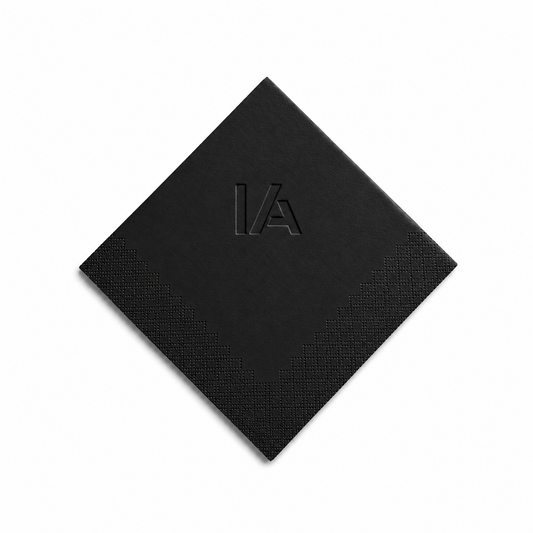 IA Black Beverage Napkin