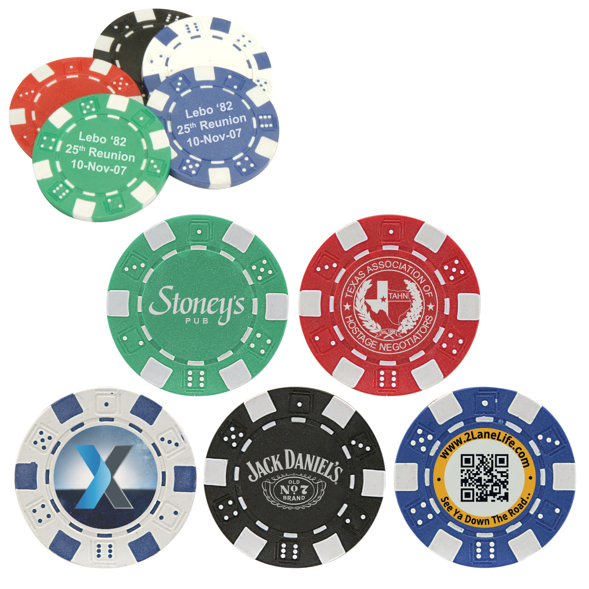 Dice Style Poker Chip