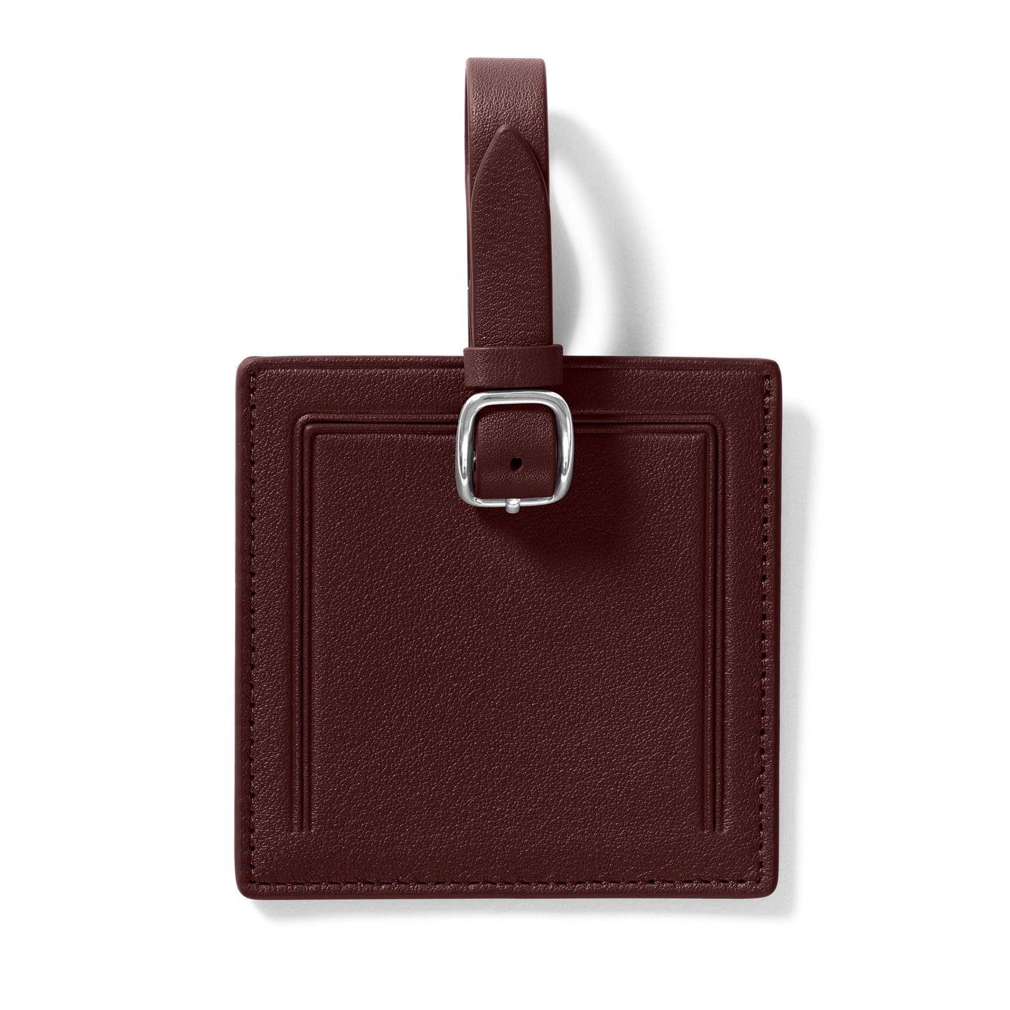 Leatherology Small Square Luggage Tag - Bordeaux