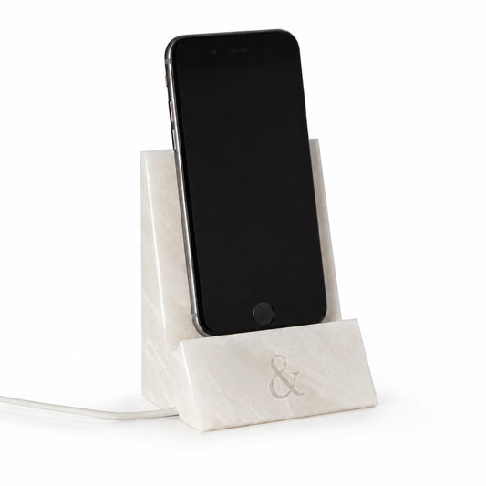 White Marble Phone Tray