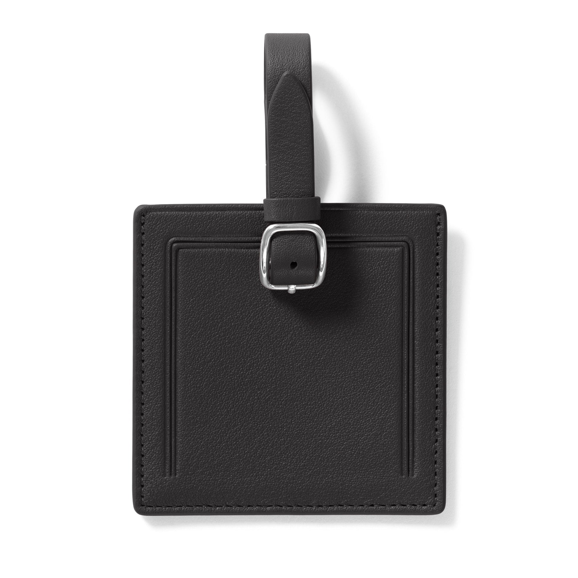 Leatherology Small Square Luggage Tag - Black Onyx