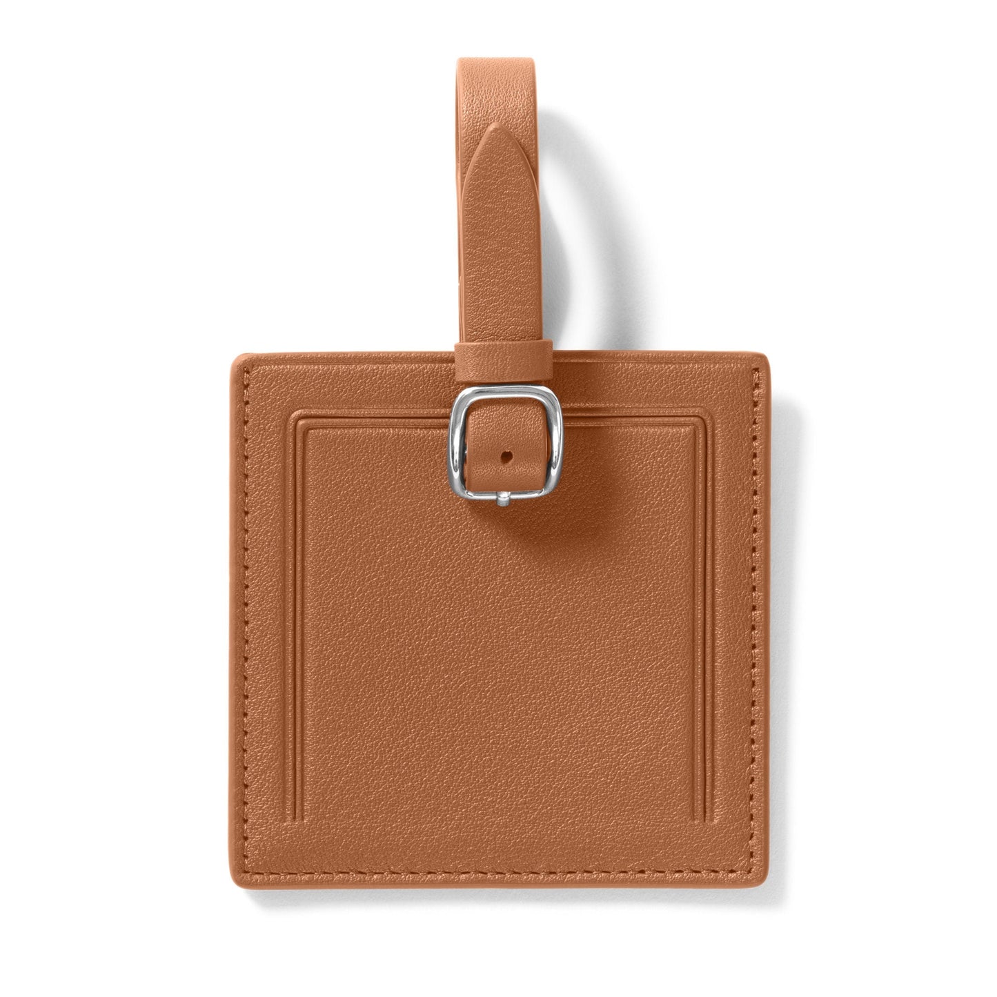 Leatherology Small Square Luggage Tag - Cognac