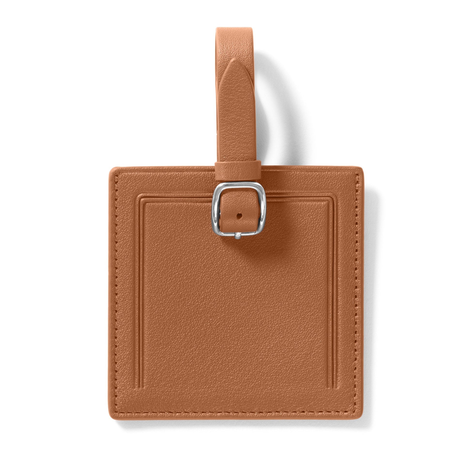 Leatherology Small Square Luggage Tag - Cognac